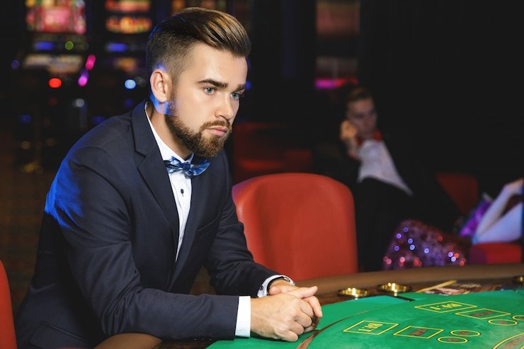 Meja dealer langsung Blackjack di studio profesional krafton